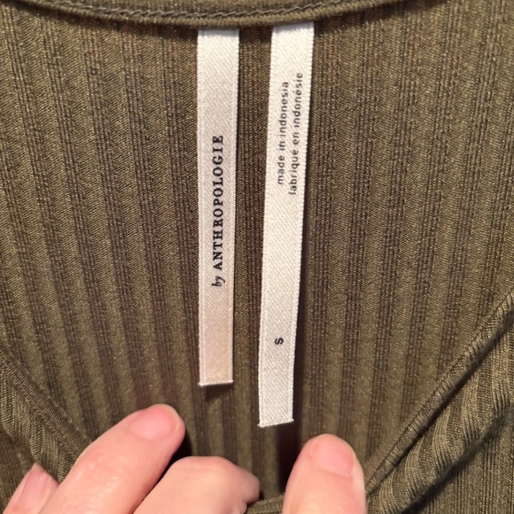 Anthropologie Ribbed Kingsolver Sleeveless Midi Dress in Moss Small - Picture 4 of 6